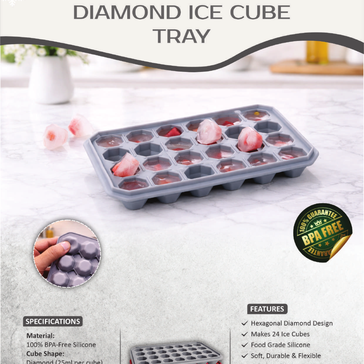 Unikraft Diamond Ice Cube Tray Unikraft Diamond Ice Cube Tray